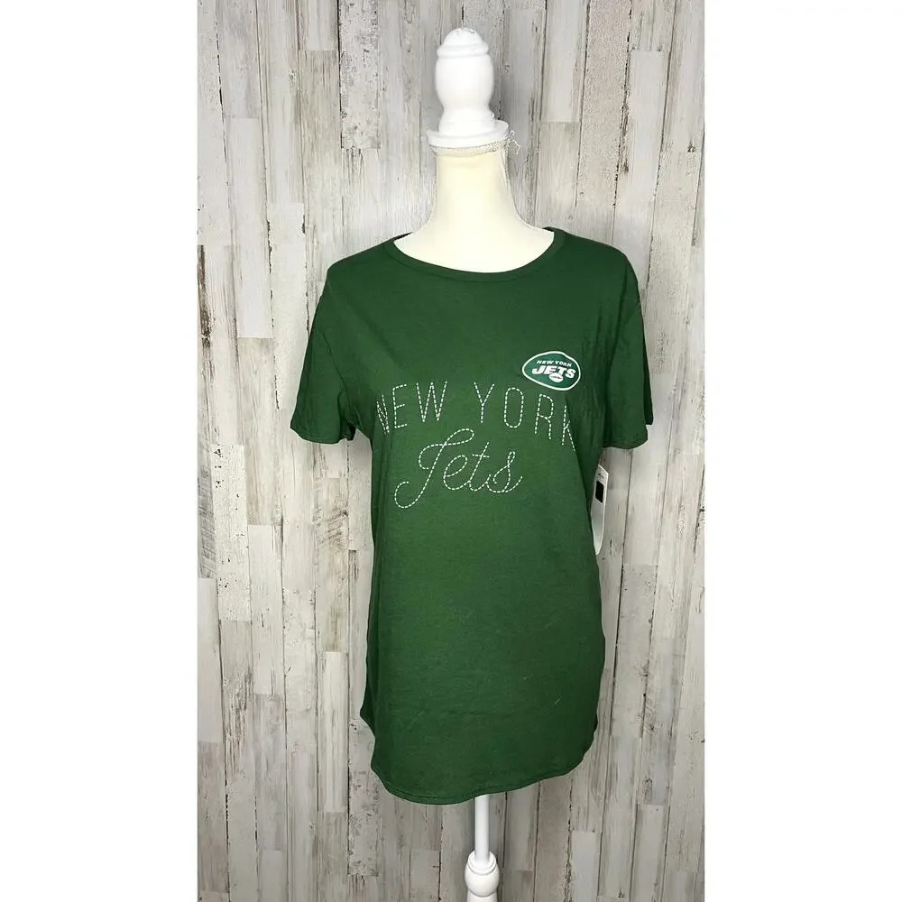 NWT NFL New York Jets Women's Medium‎ Green Short Sleeve Crewneck T-Shirt